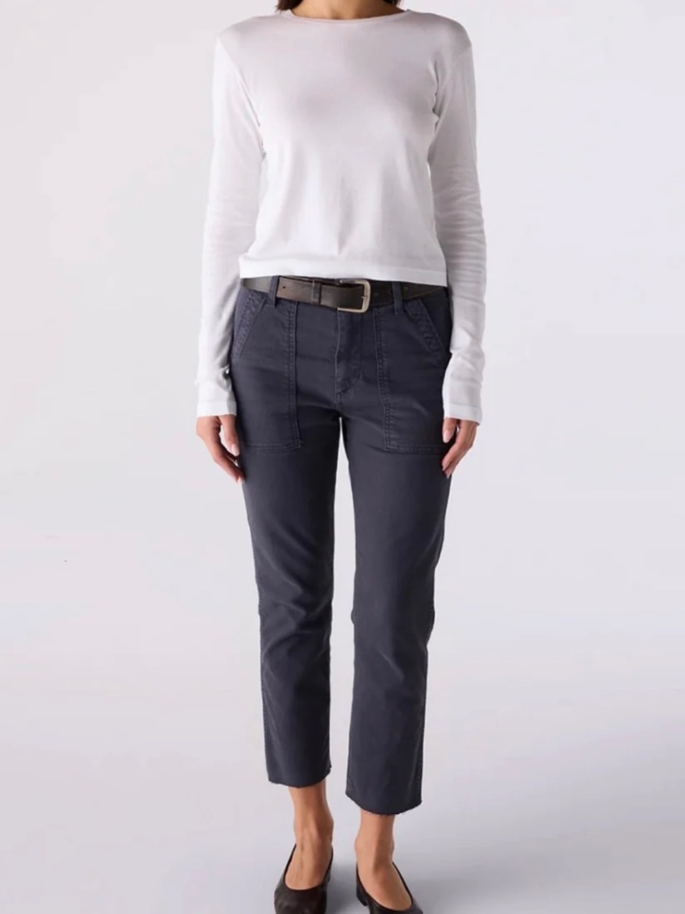 AMO Denim Easy Army Trouser in Washed Black Twill Cargo Pants - Size 27